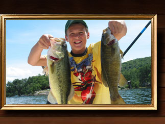 Bass Fishing Carter Customers on Lake George